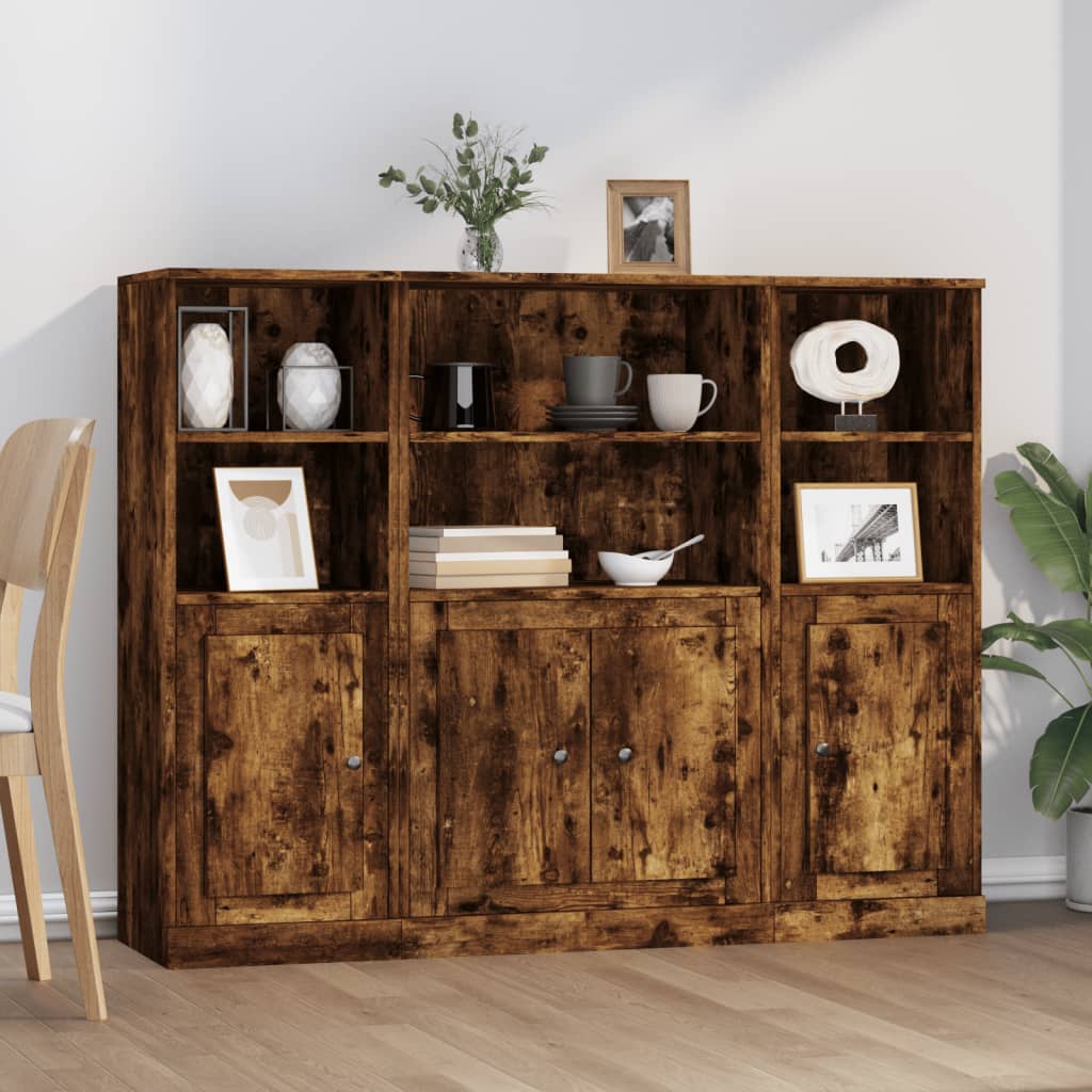Hoge Kasten Bewerkt Hout Kleurig