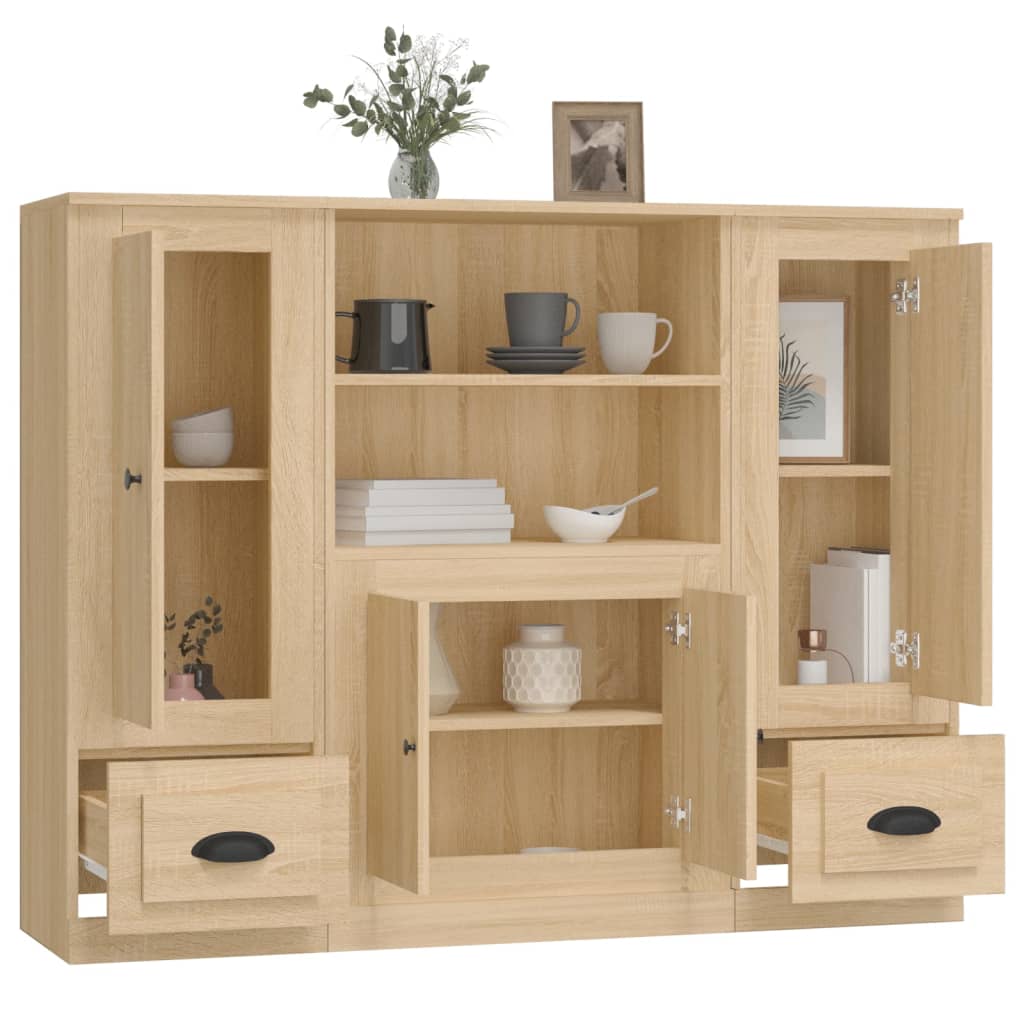 Hoge Kasten Bewerkt Hout Kleurig