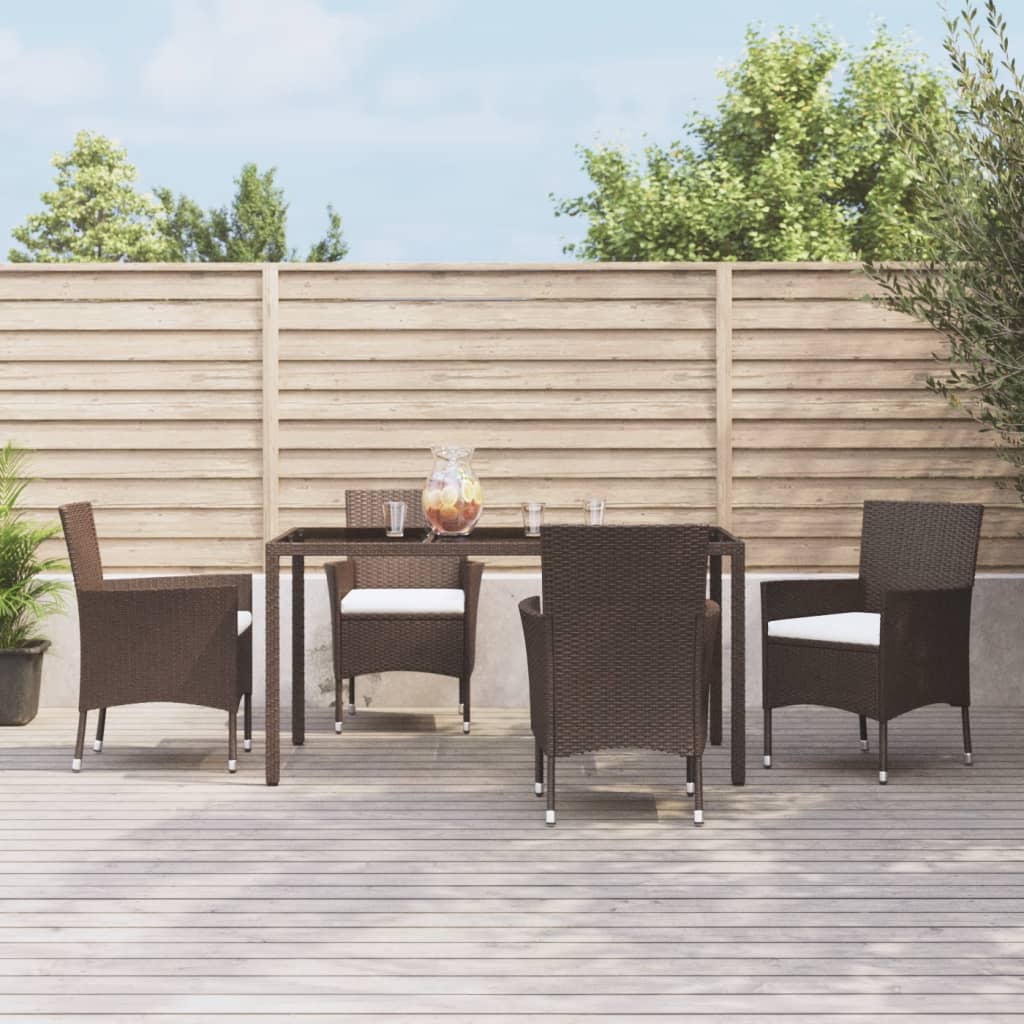 9-Delige Tuinset Met Kussens Poly Rattan Bruin