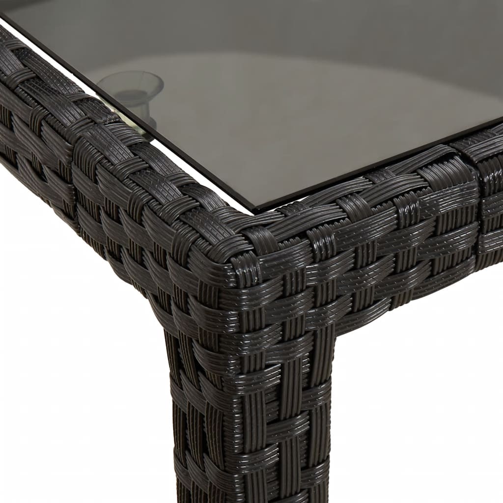 3-Delige Tuinset Met Kussens Poly Rattan Zwart