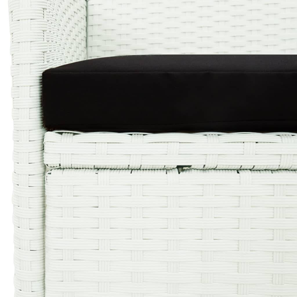 5-Delige Tuinset Met Kussens Poly Rattan Wit