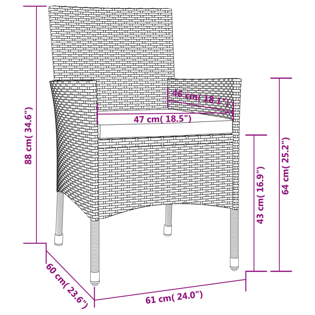 5-Delige Tuinset Met Kussens Poly Rattan Wit