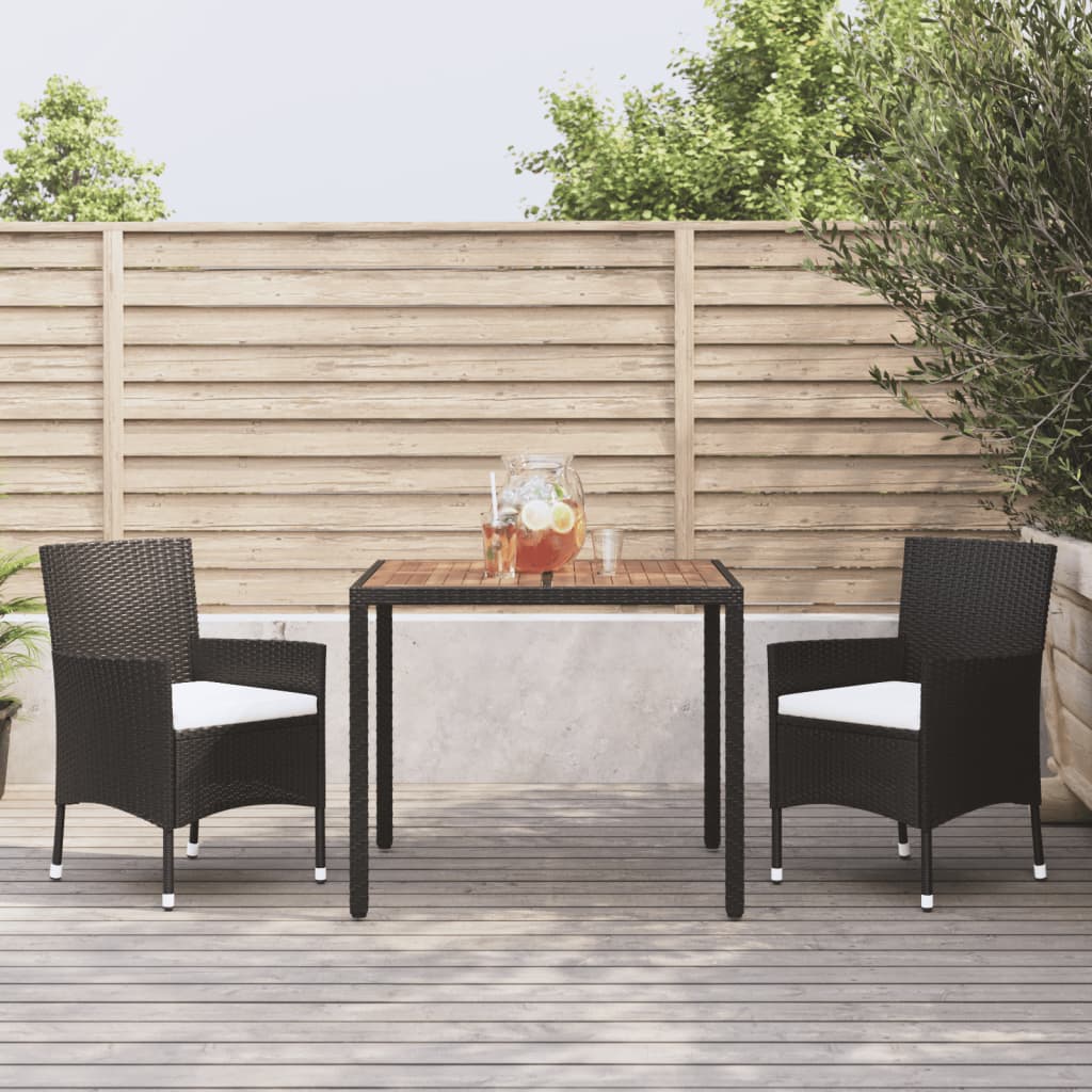 5-Delige Tuinset Met Kussens Poly Rattan Zwart