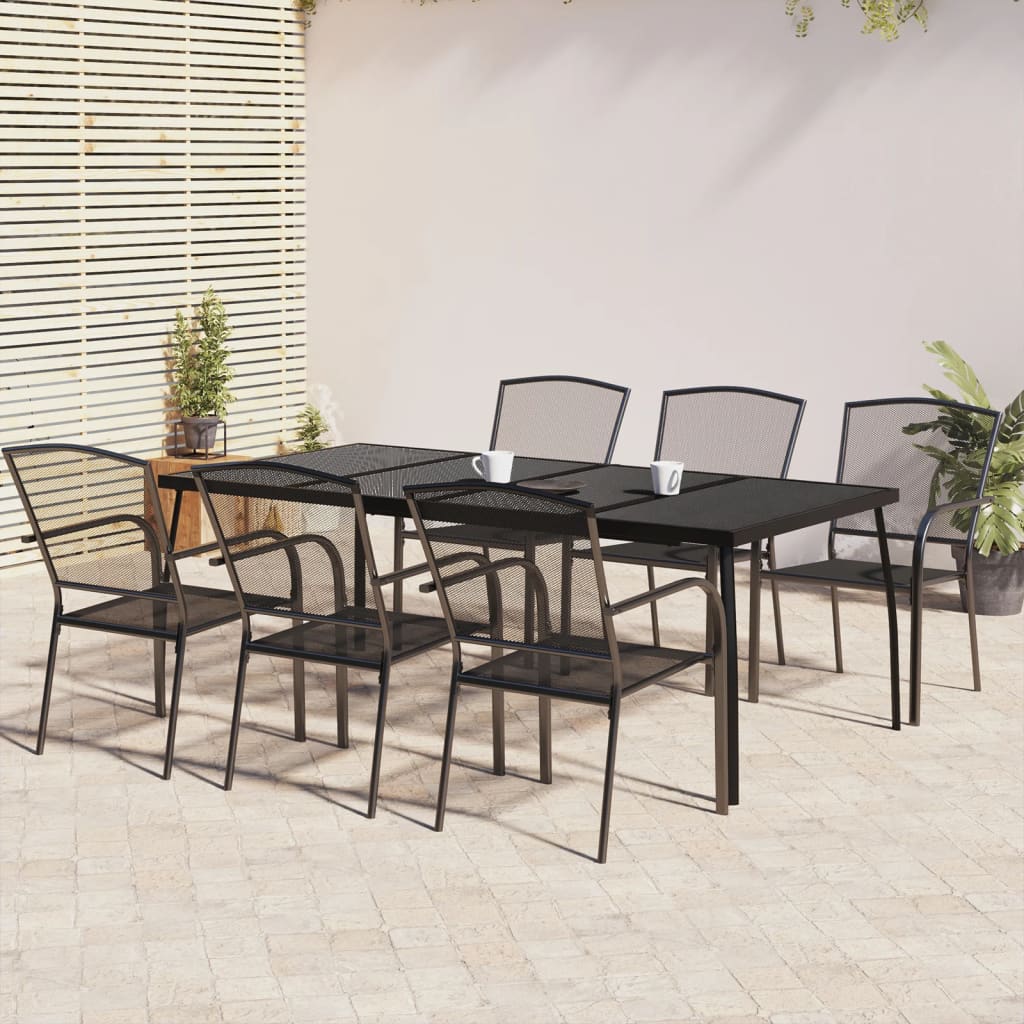 5-Delige Tuinset Staal Antracietkleurig