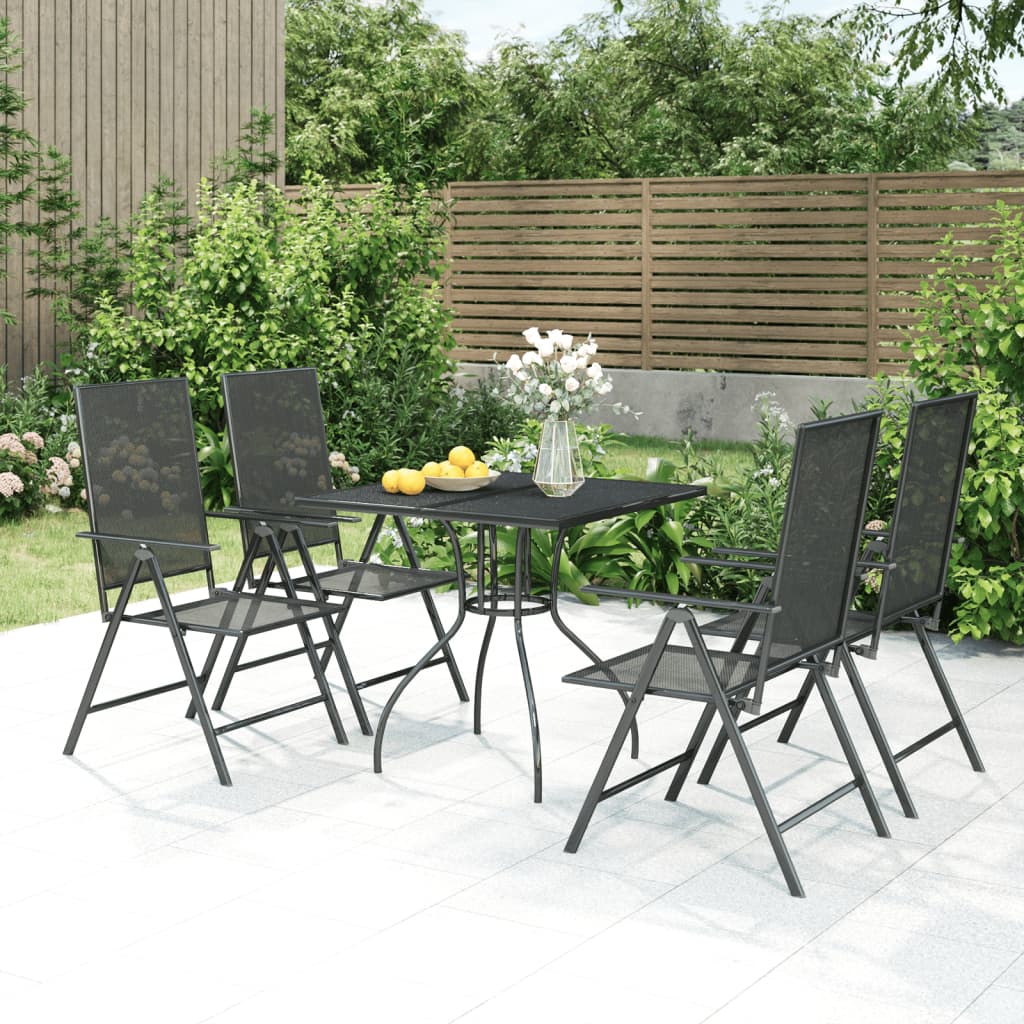 5-Delige Tuinset Staal Antracietkleurig