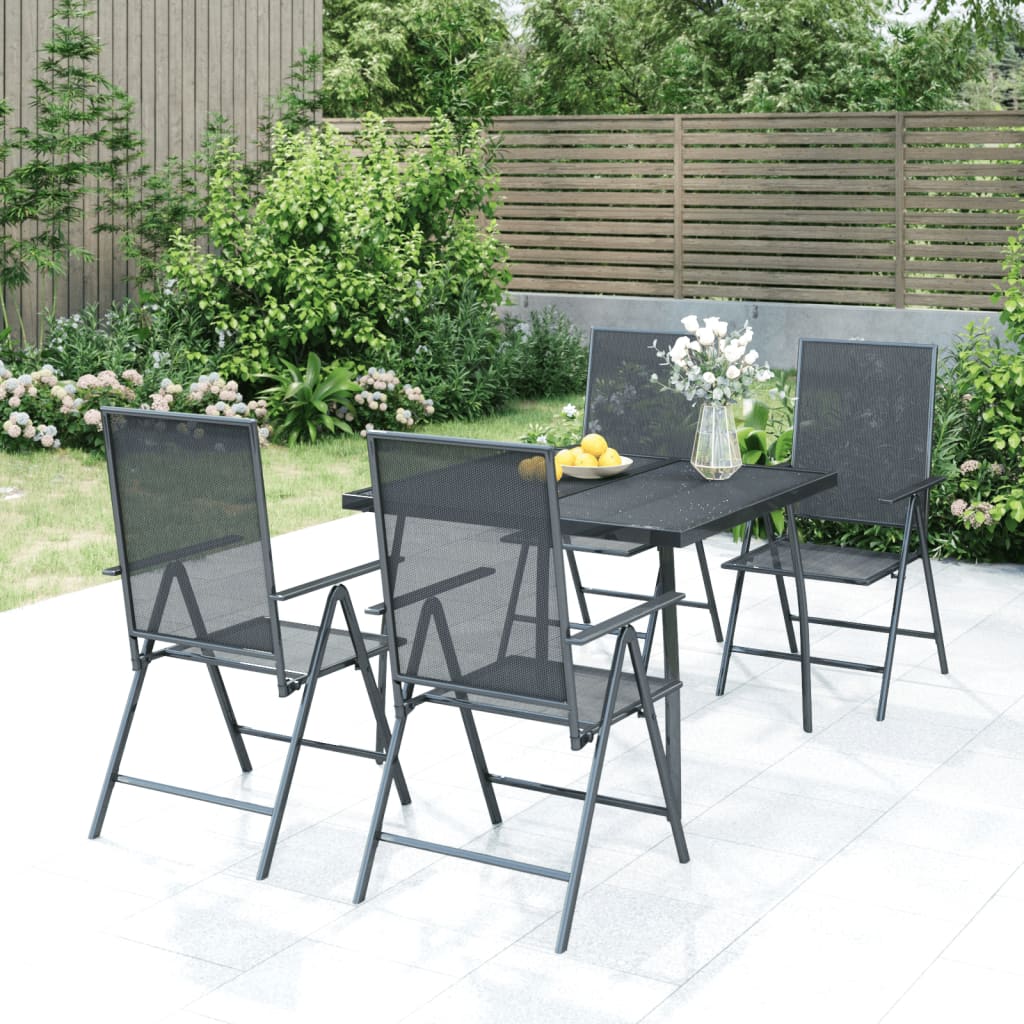 5-Delige Tuinset Staal Antracietkleurig