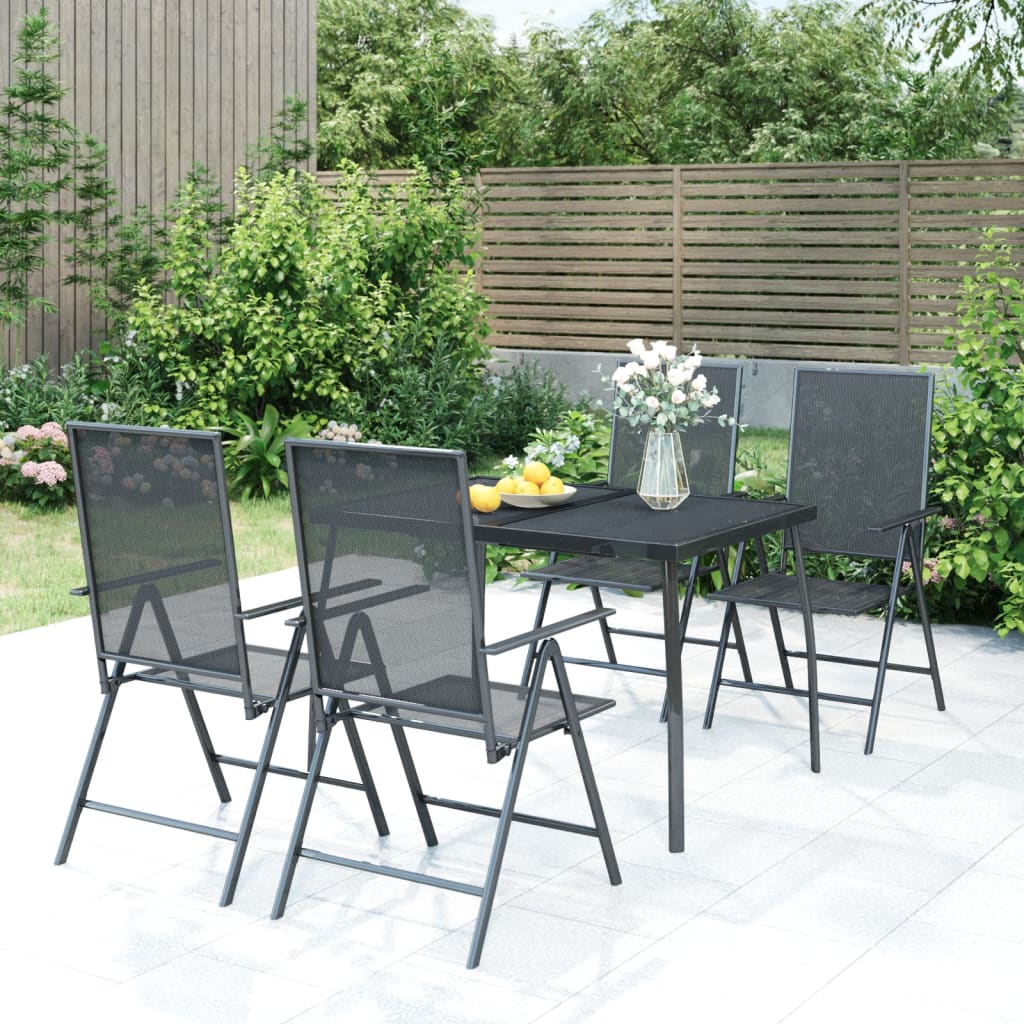5-Delige Tuinset Staal Antracietkleurig