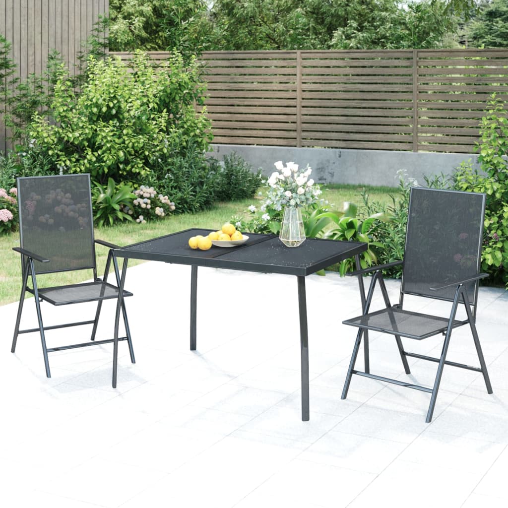 5-Delige Tuinset Staal Antracietkleurig
