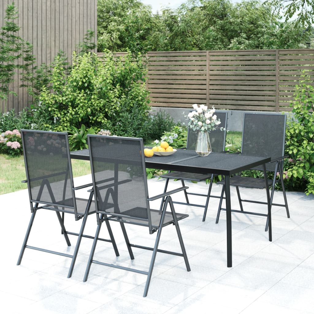 5-Delige Tuinset Staal Antracietkleurig