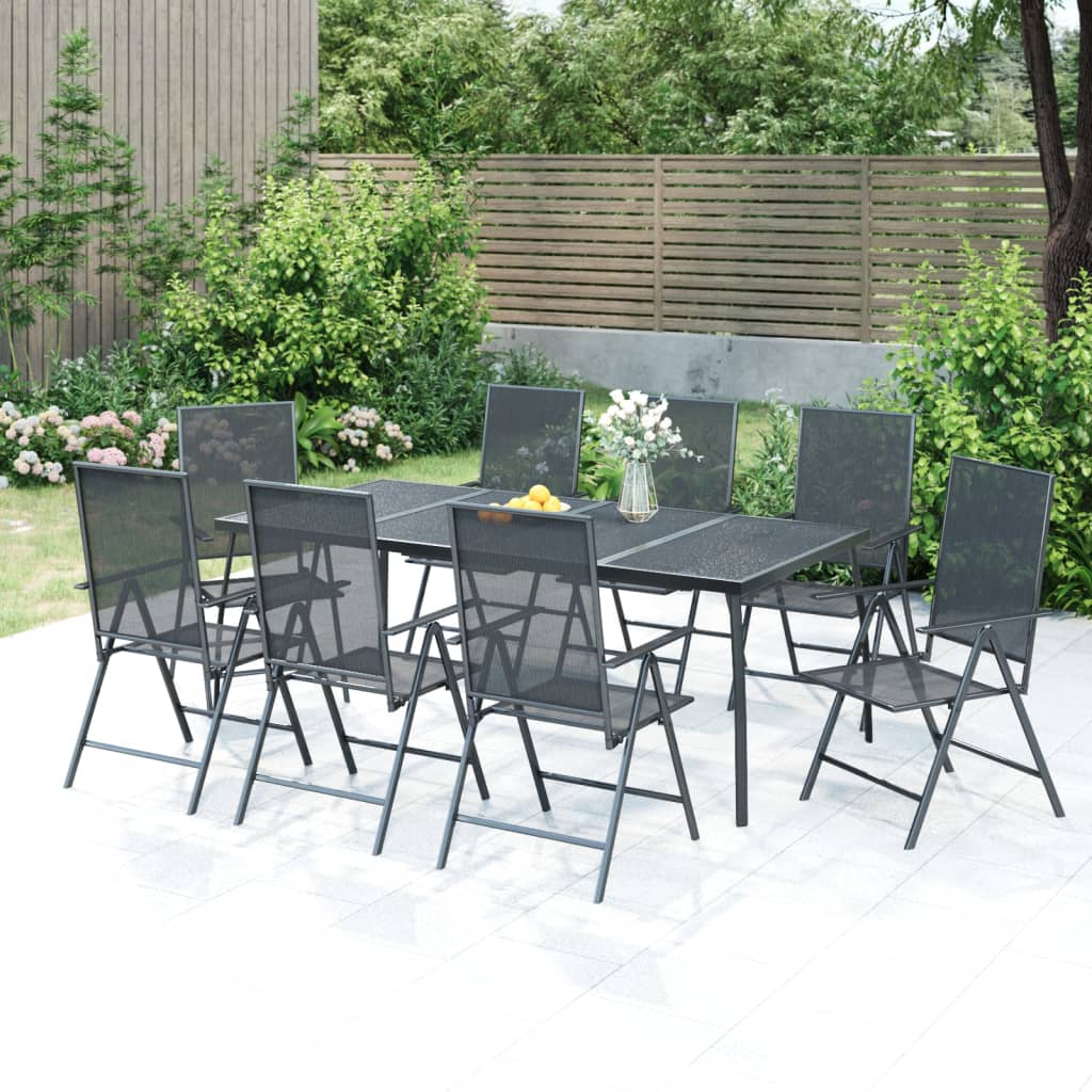 5-Delige Tuinset Staal Antracietkleurig