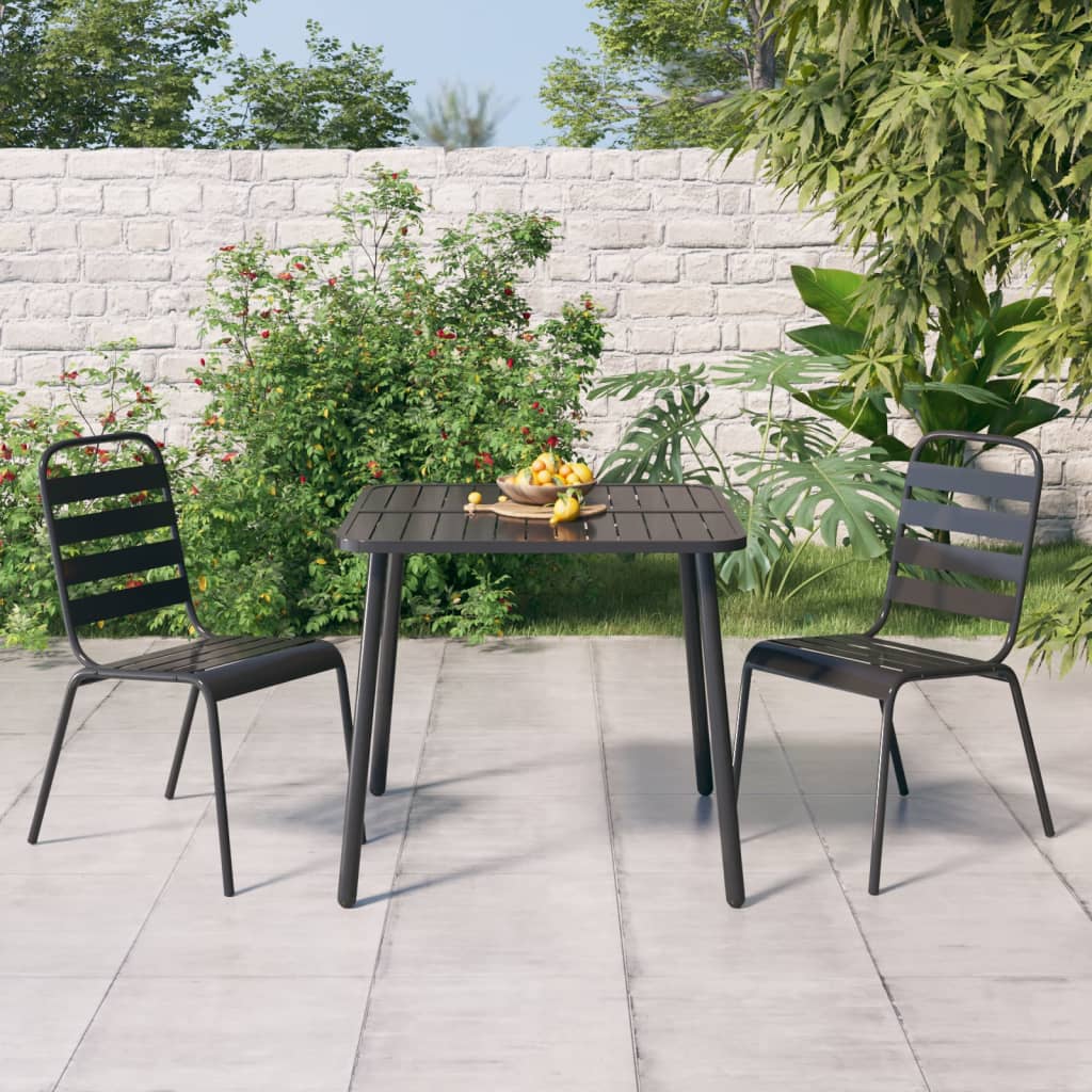 9-Delige Tuinset Staal Antracietkleurig