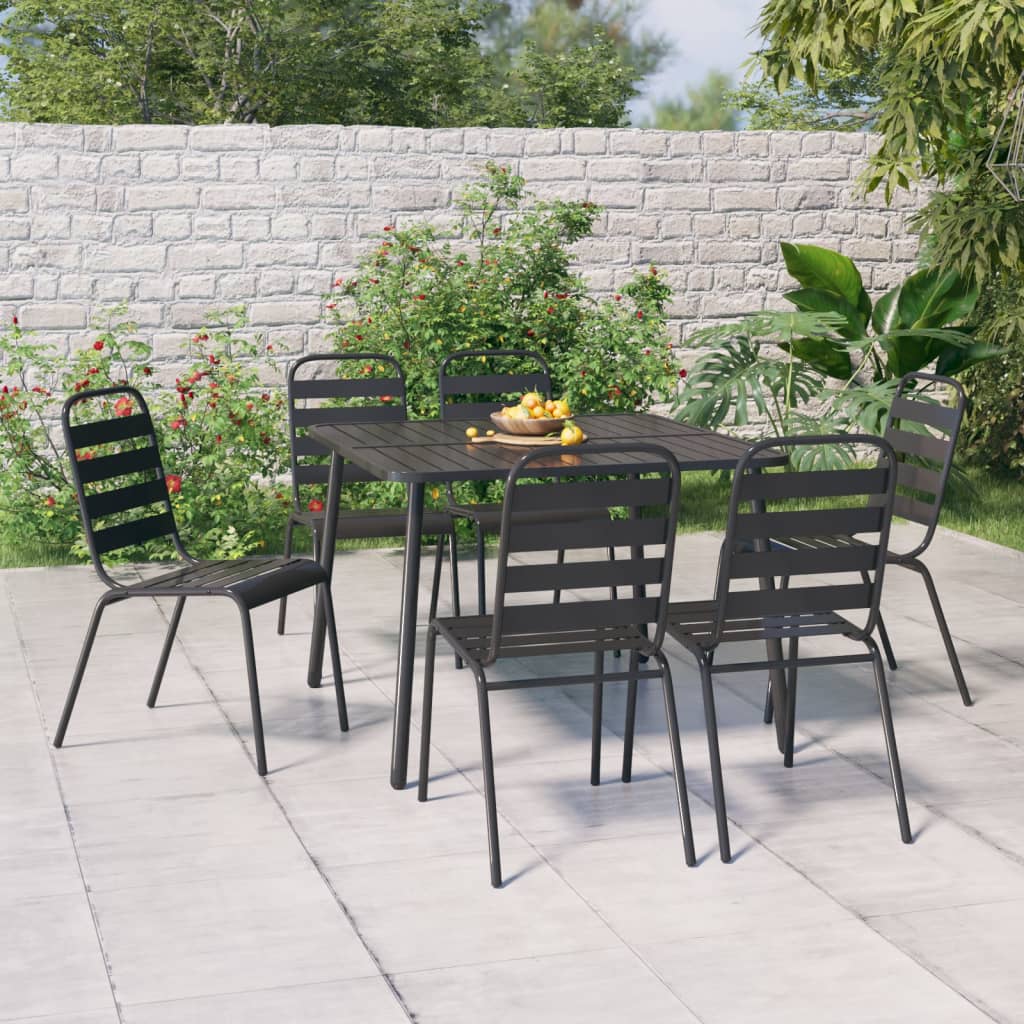 9-Delige Tuinset Staal Antracietkleurig