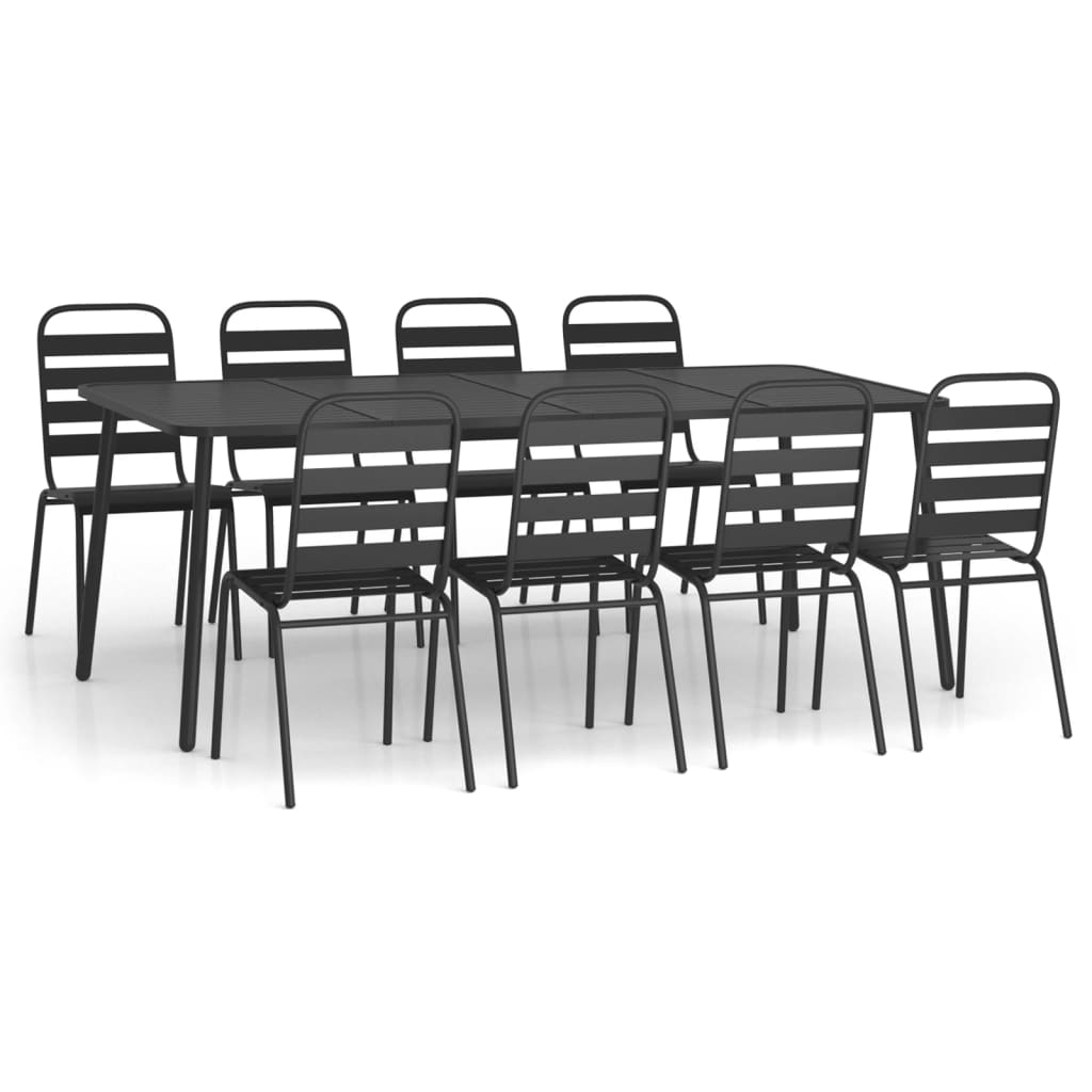 9-Delige Tuinset Staal Antracietkleurig