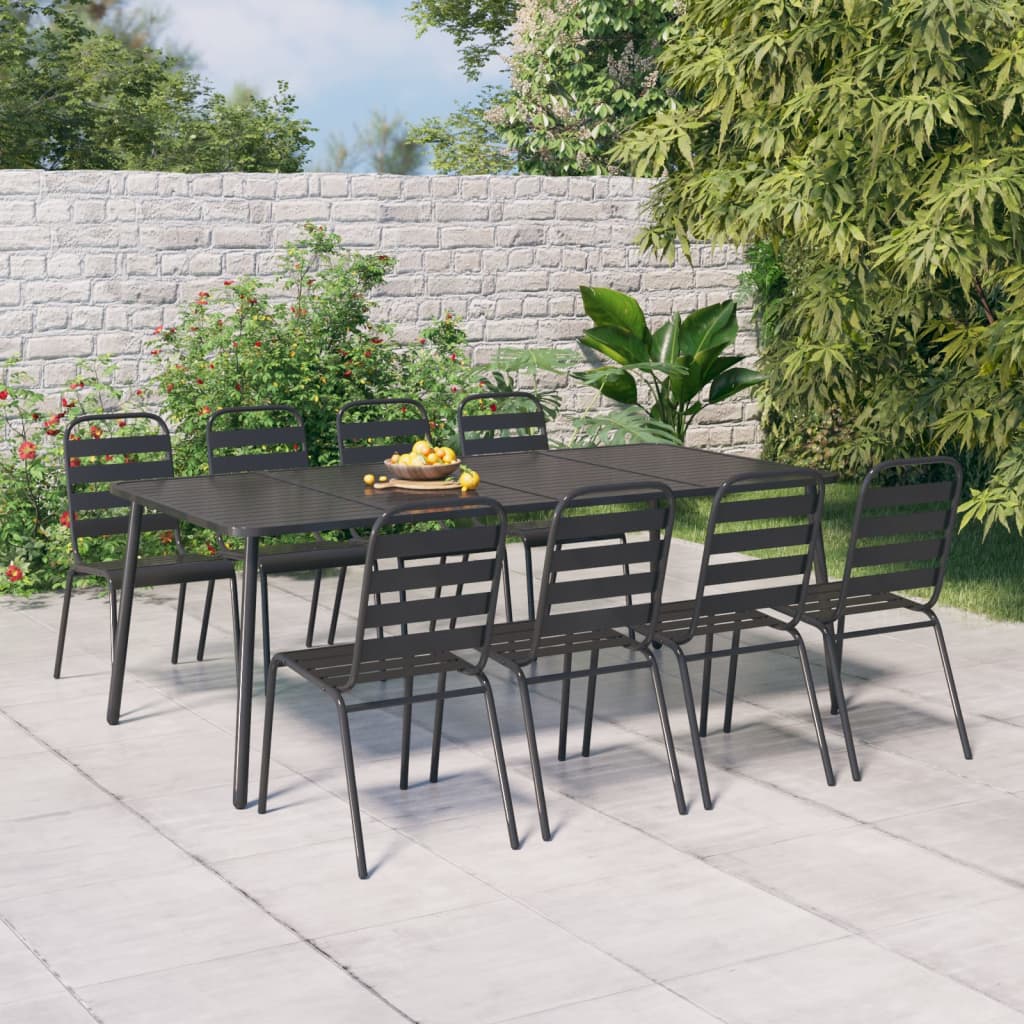 9-Delige Tuinset Staal Antracietkleurig
