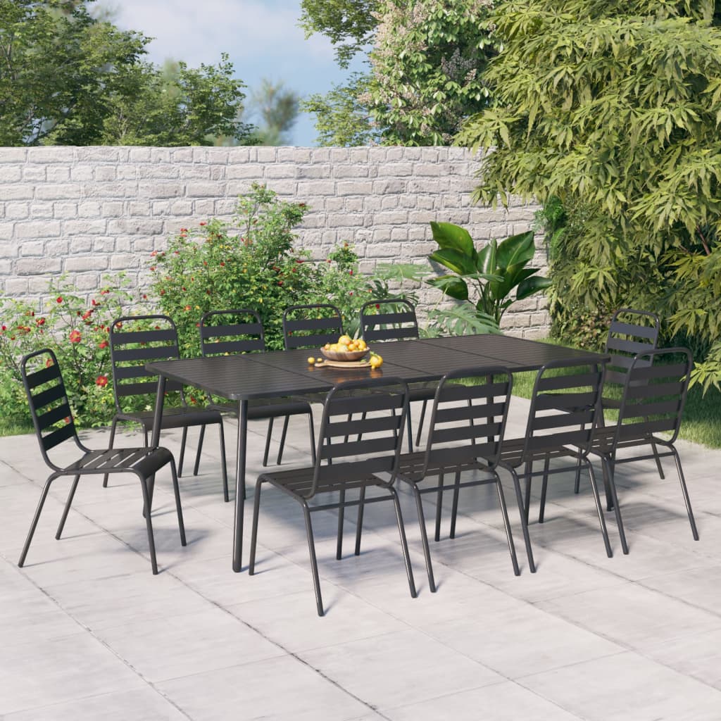 9-Delige Tuinset Staal Antracietkleurig