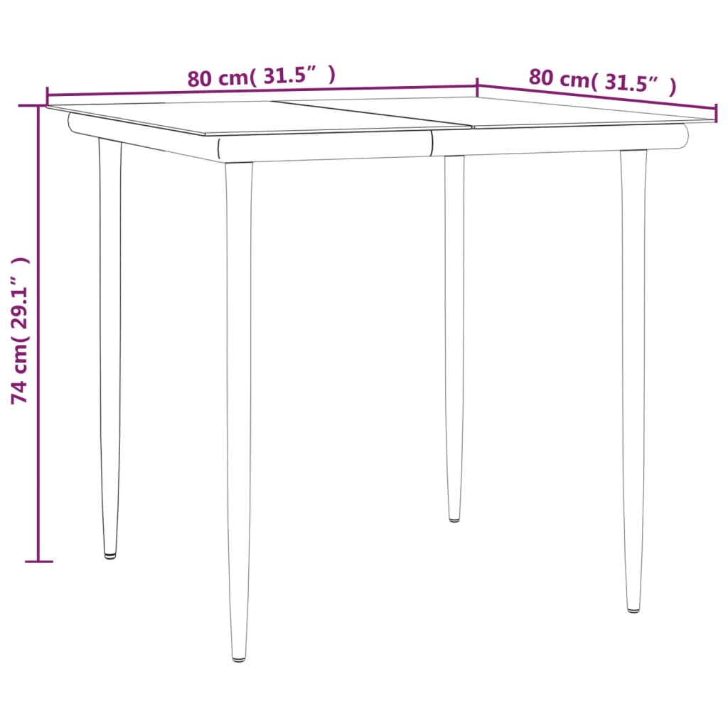 3-Delige Tuinset Poly Rattan En Staal Grijs En Zwart