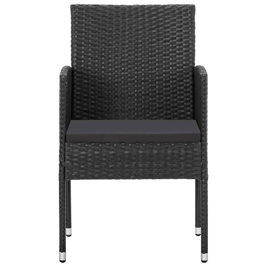 5-Delige Tuinset Poly Rattan En Staal Zwart