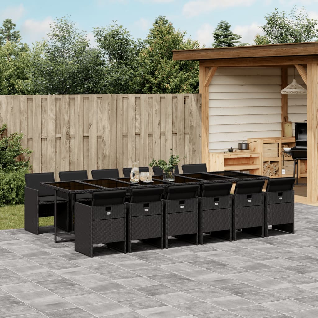 13-Delige Tuinset Met Kussens Poly Rattan