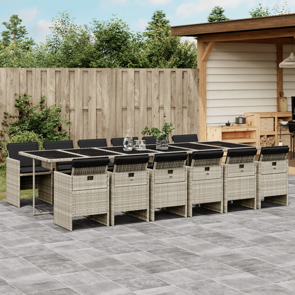13-Delige Tuinset Met Kussens Poly Rattan