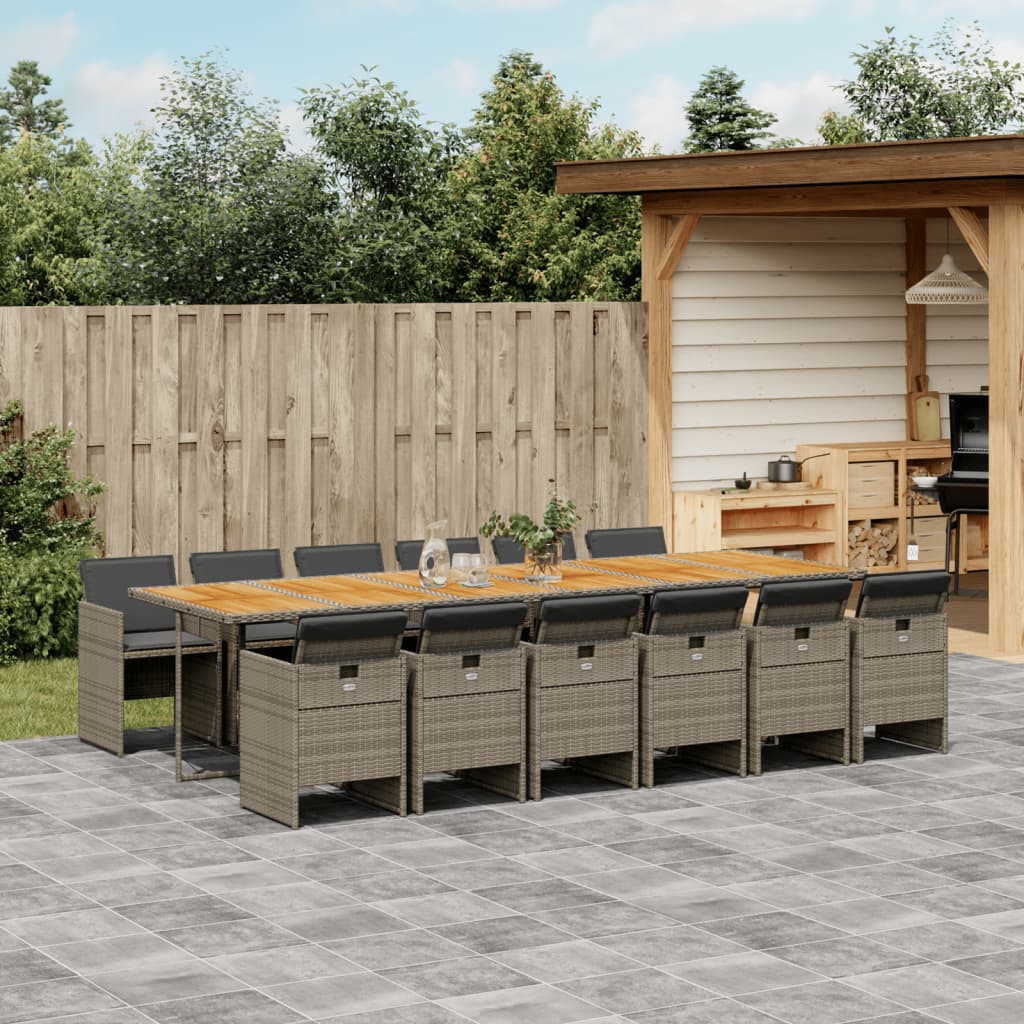 13-Delige Tuinset Met Kussens Poly Rattan