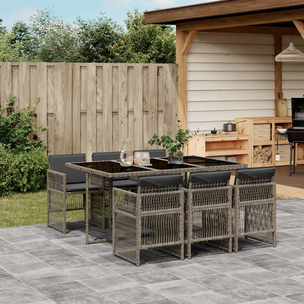 11-Delige Tuinset Met Kussens Poly Rattan