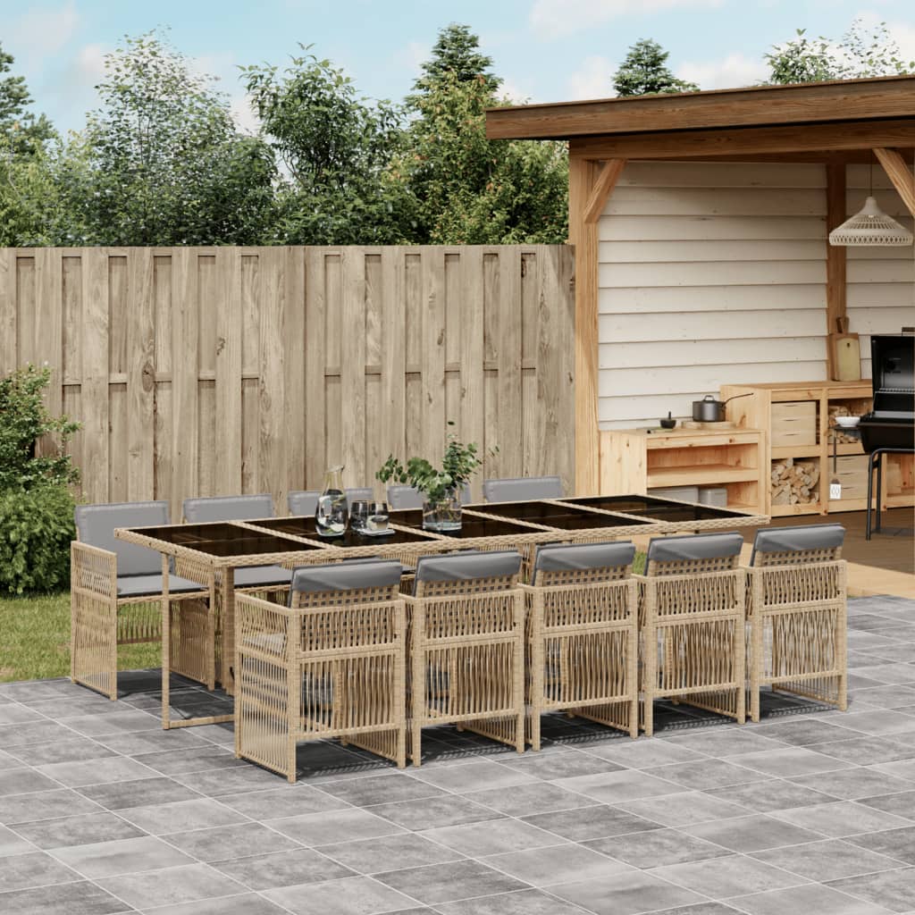 11-Delige Tuinset Met Kussens Poly Rattan