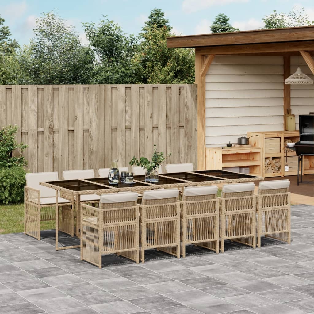 11-Delige Tuinset Met Kussens Poly Rattan