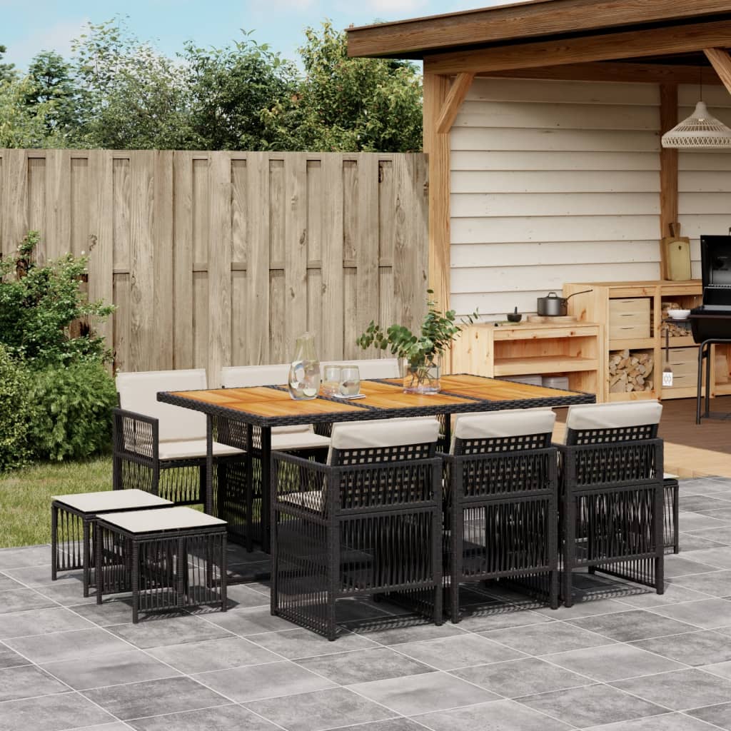11-Delige Tuinset Met Kussens Poly Rattan