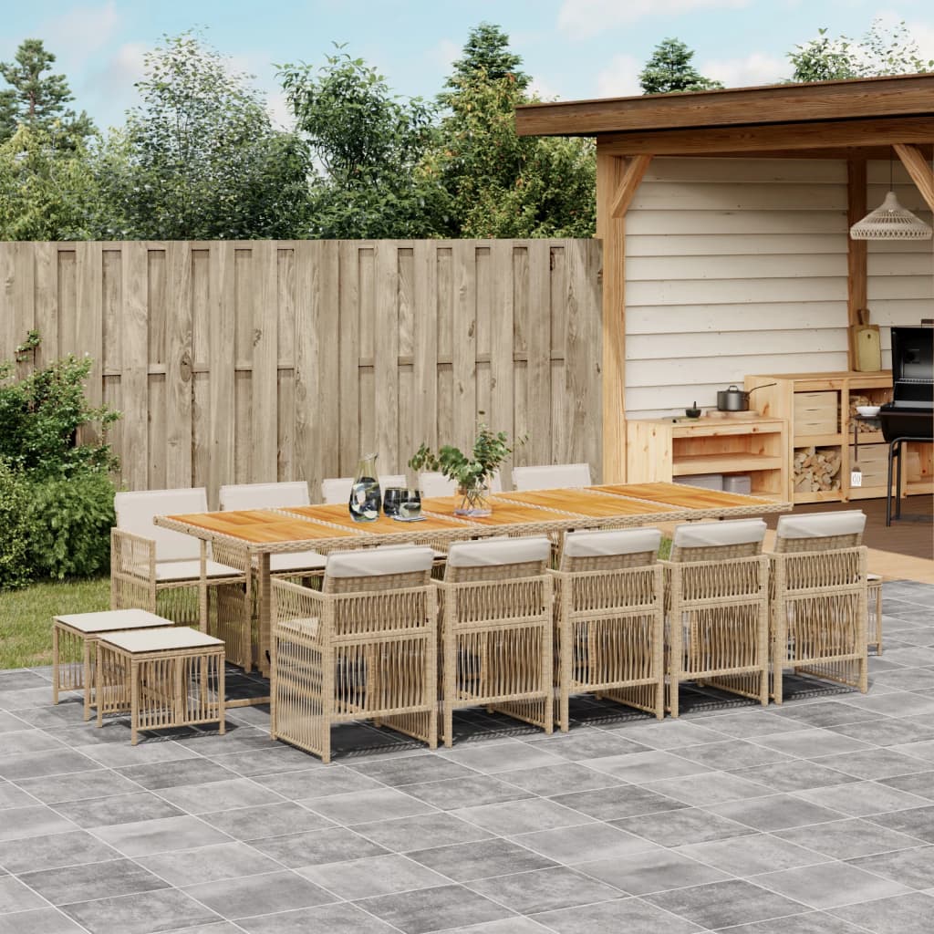 11-Delige Tuinset Met Kussens Poly Rattan