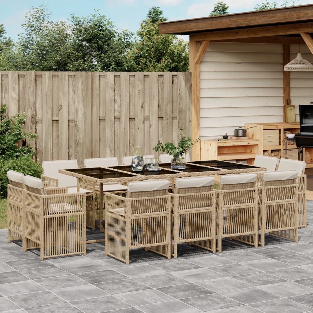 9-Delige Tuinset Met Kussens Poly Rattan