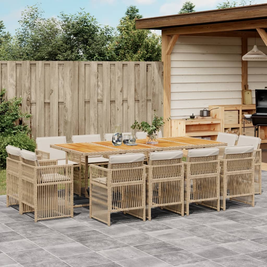 9-Delige Tuinset Met Kussens Poly Rattan