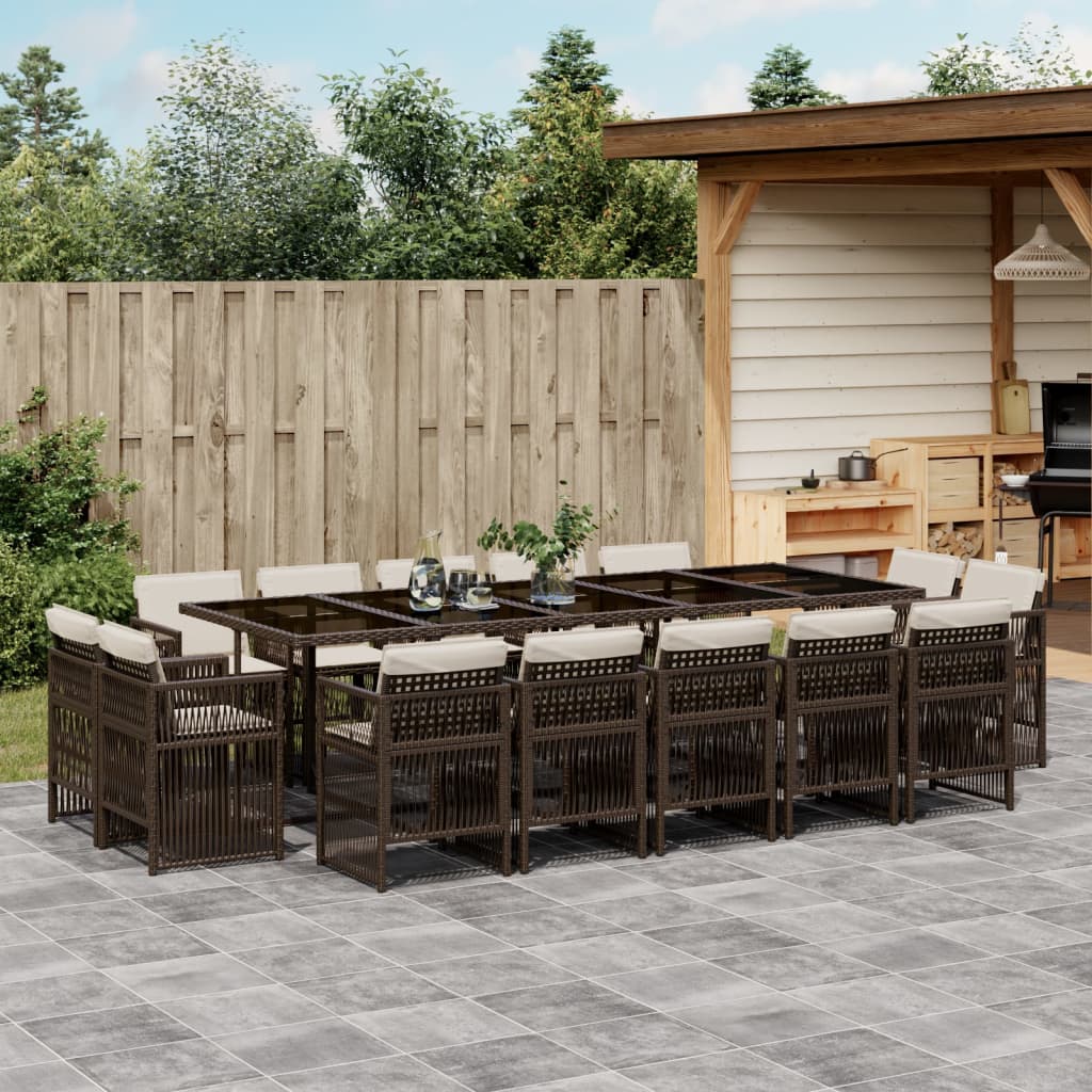 9-Delige Tuinset Met Kussens Poly Rattan