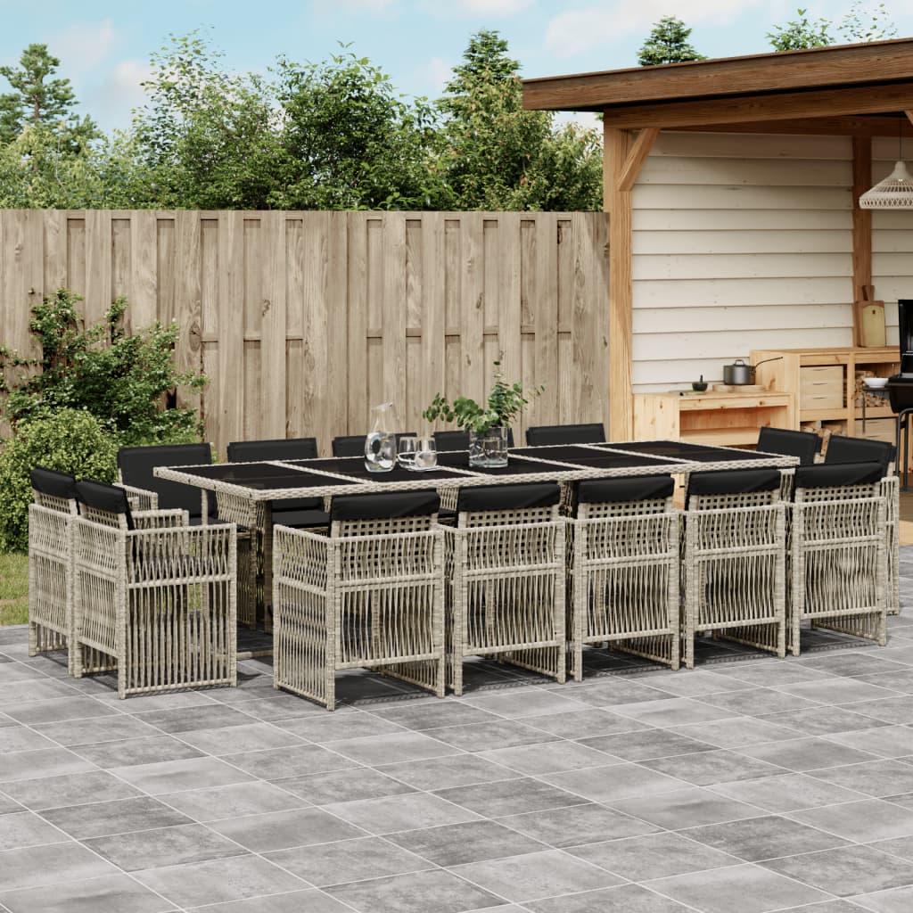 9-Delige Tuinset Met Kussens Poly Rattan