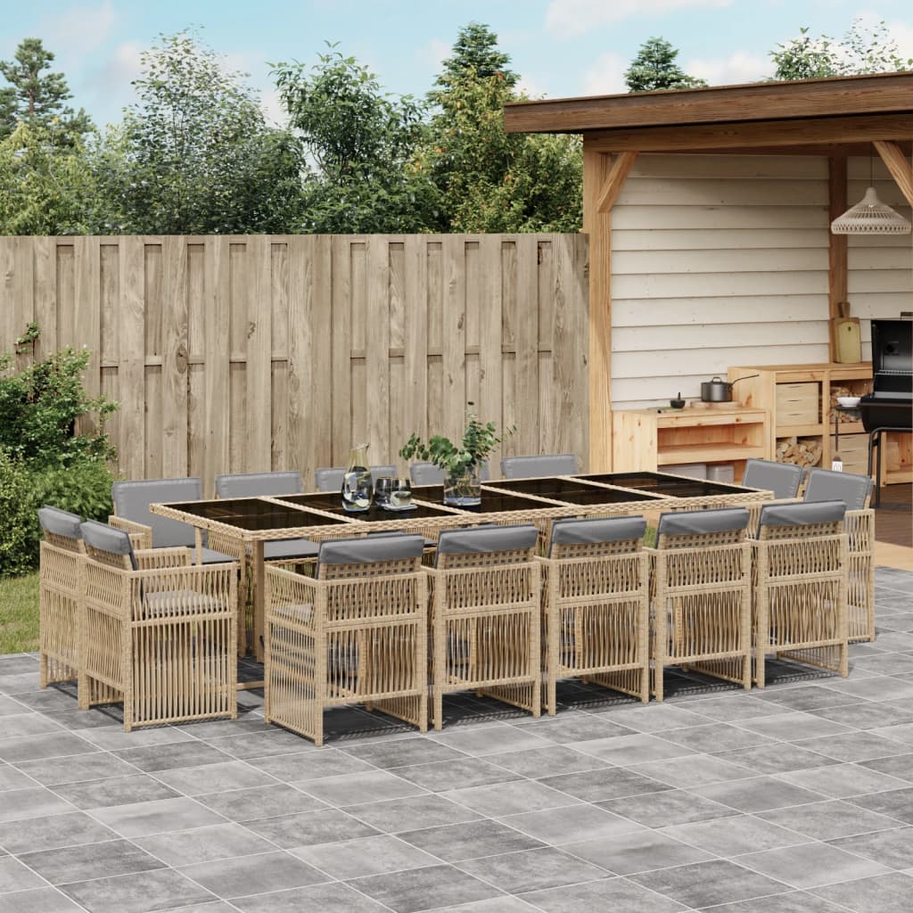 9-Delige Tuinset Met Kussens Poly Rattan