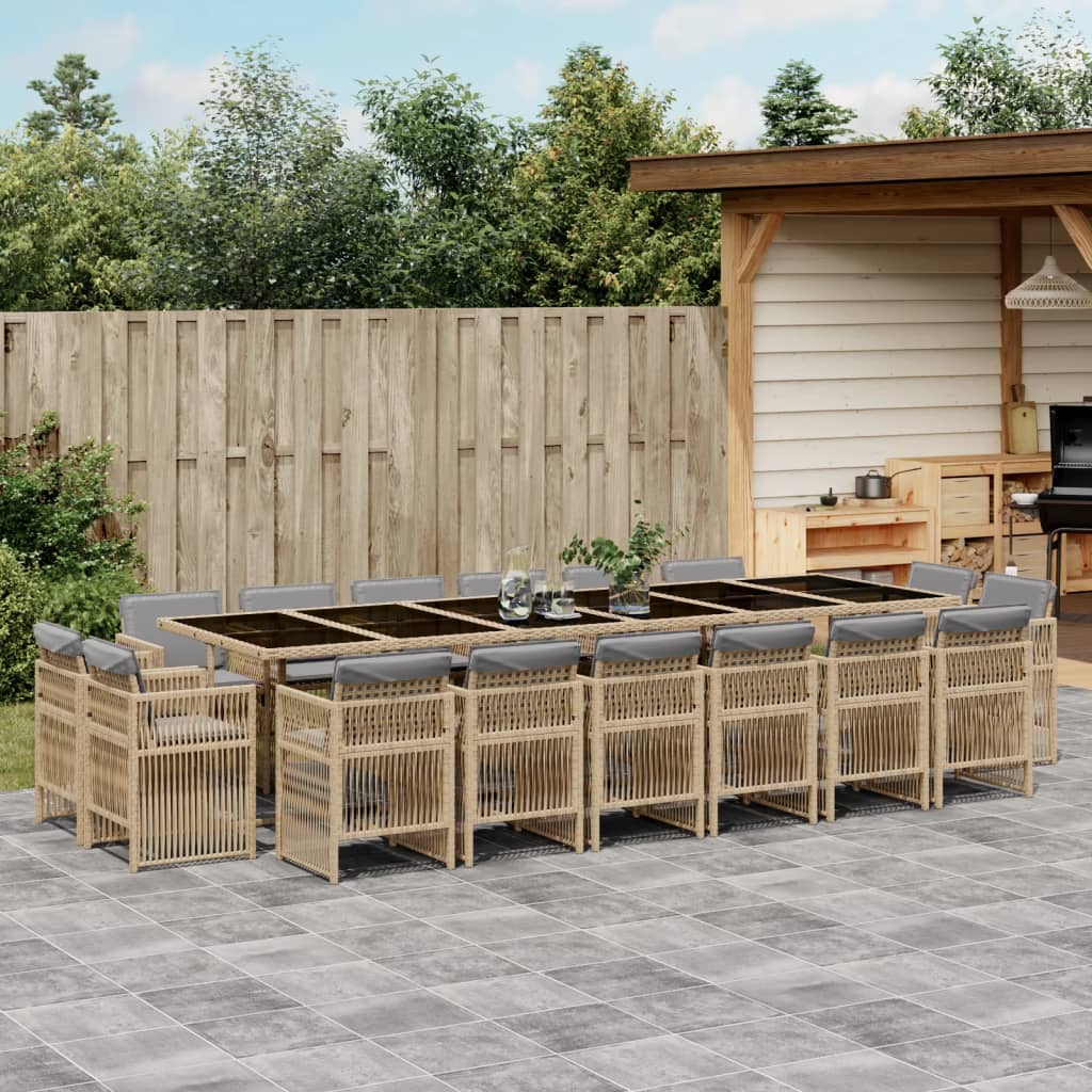 9-Delige Tuinset Met Kussens Poly Rattan