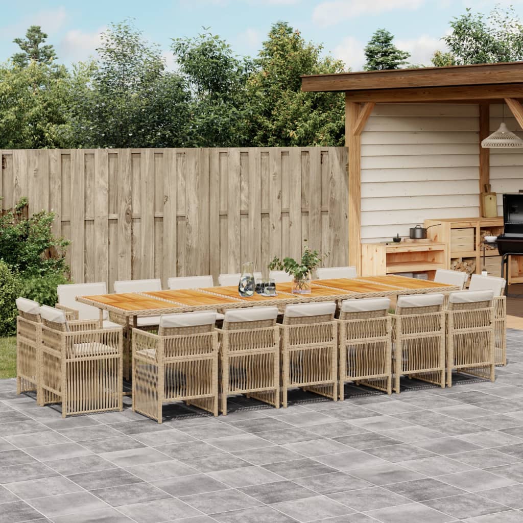 9-Delige Tuinset Met Kussens Poly Rattan