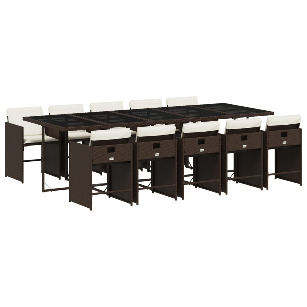 11-Delige Tuinset Met Kussens Poly Rattan