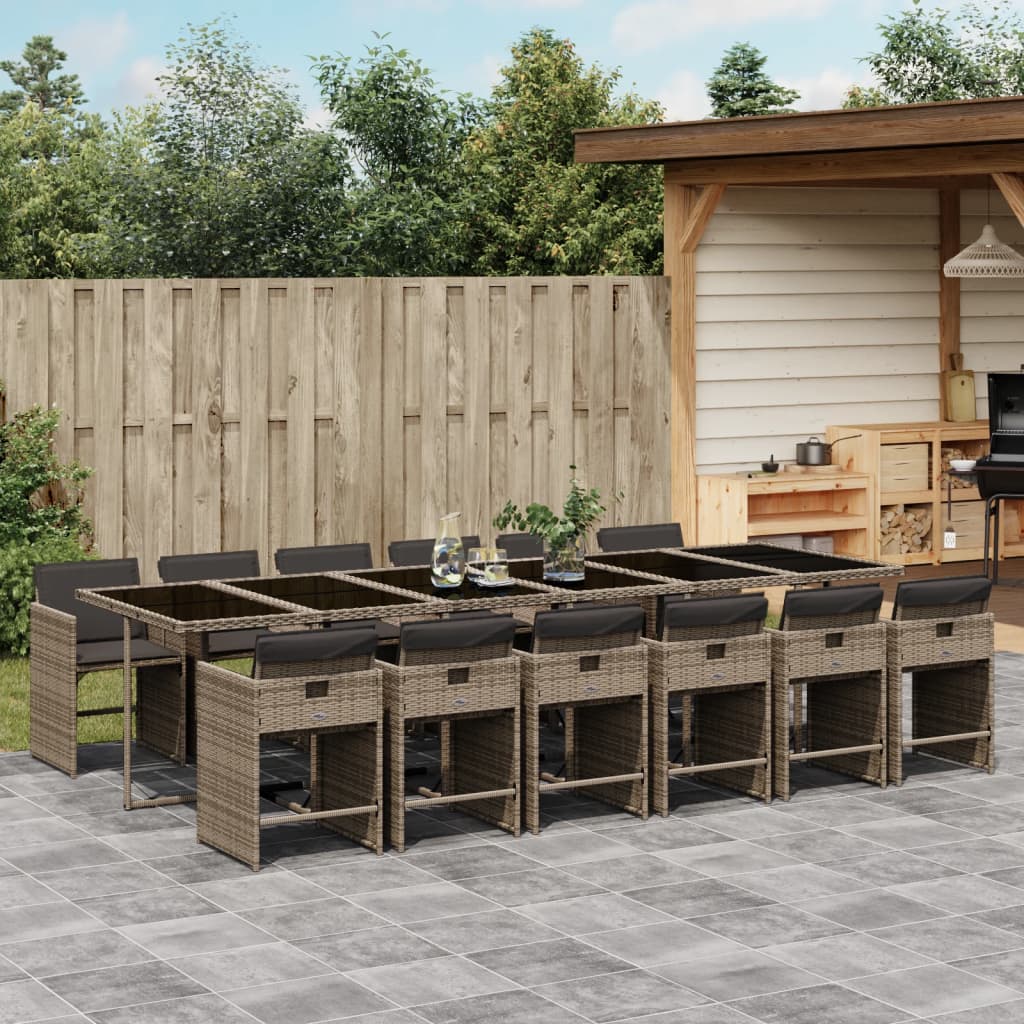 11-Delige Tuinset Met Kussens Poly Rattan