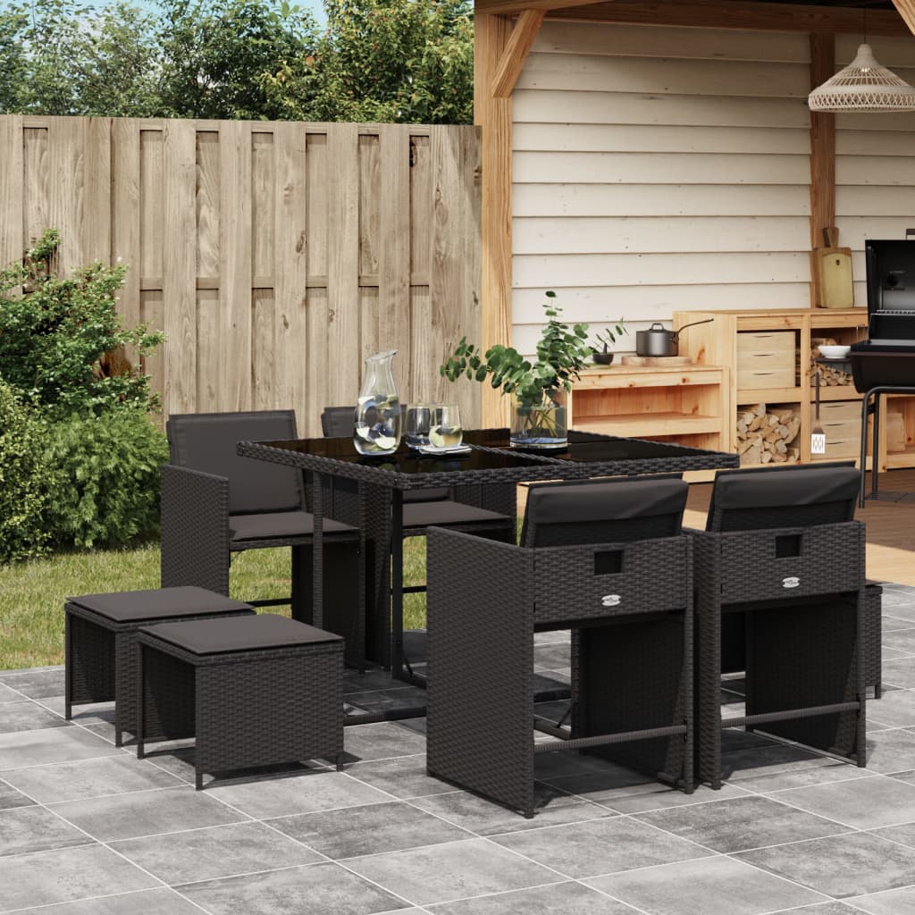 11-Delige Tuinset Met Kussens Poly Rattan