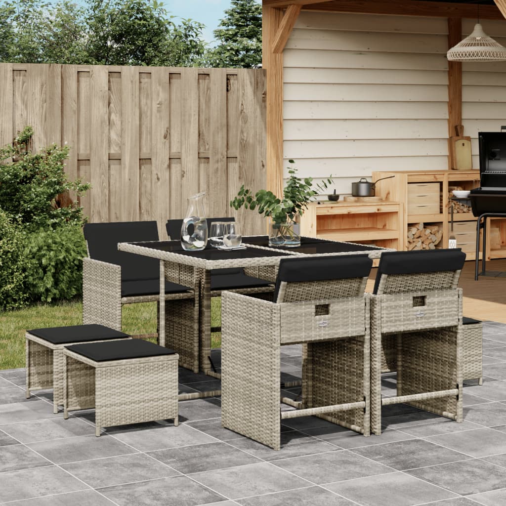 11-Delige Tuinset Met Kussens Poly Rattan