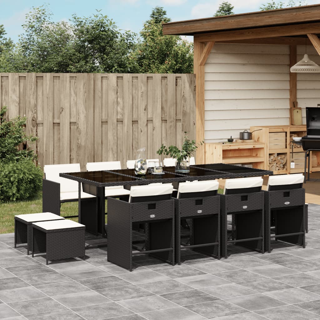 11-Delige Tuinset Met Kussens Poly Rattan