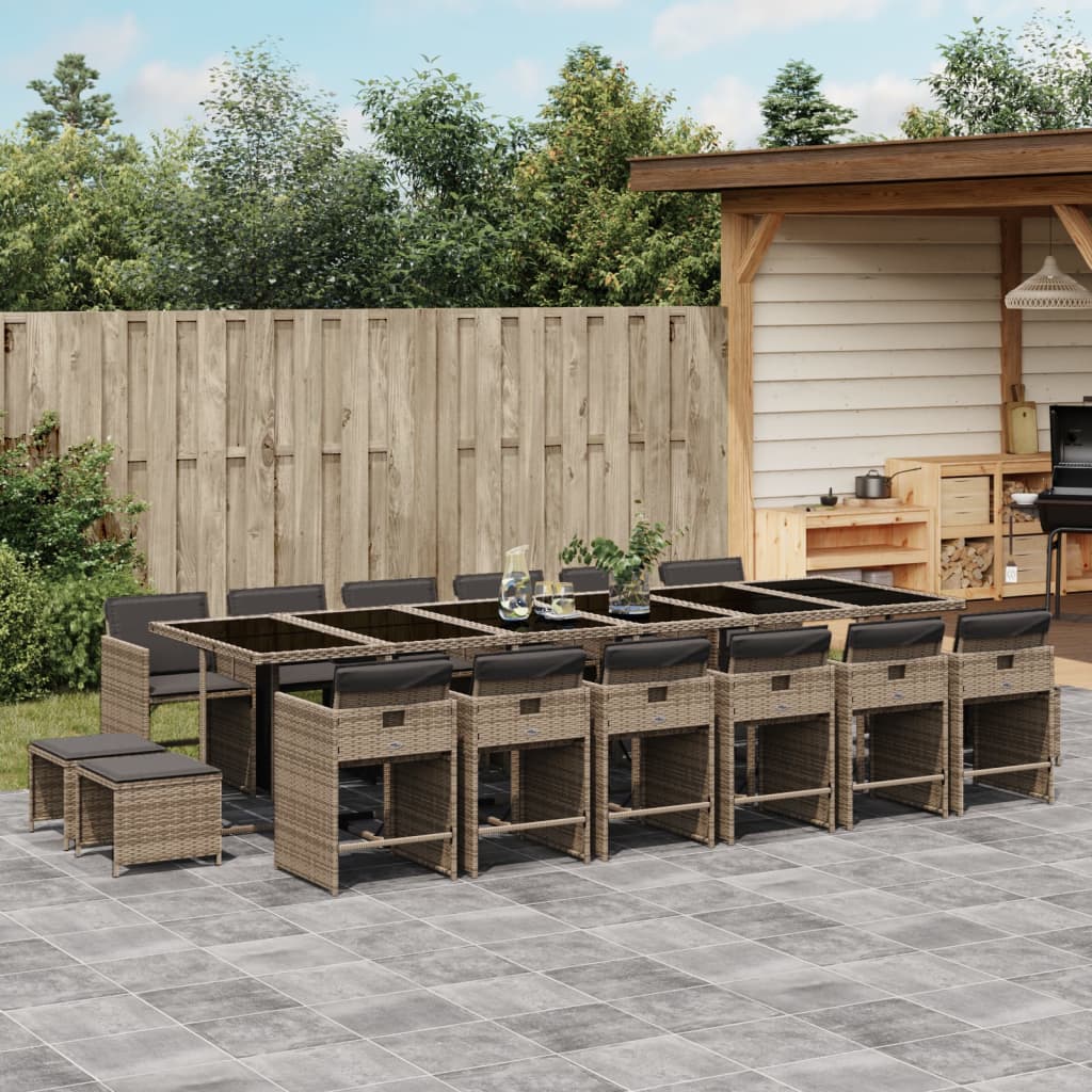 11-Delige Tuinset Met Kussens Poly Rattan