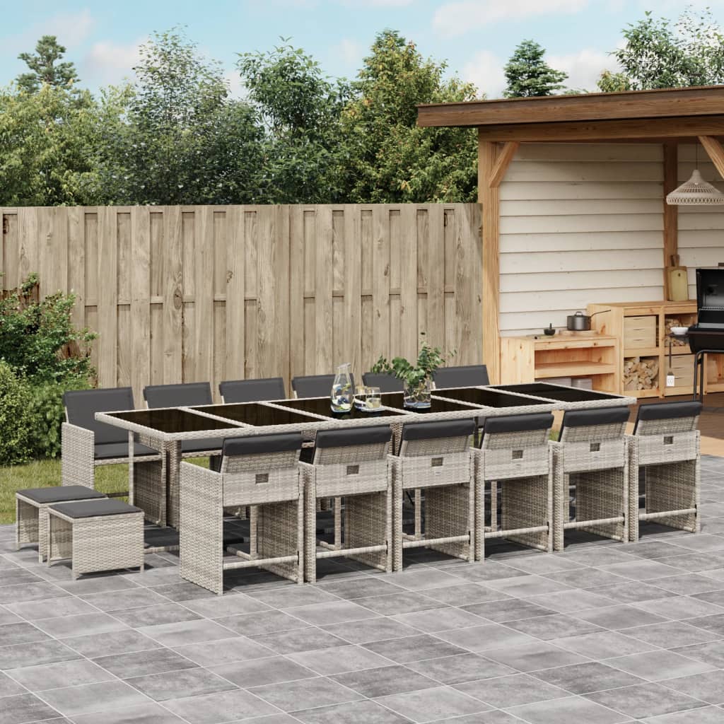 11-Delige Tuinset Met Kussens Poly Rattan