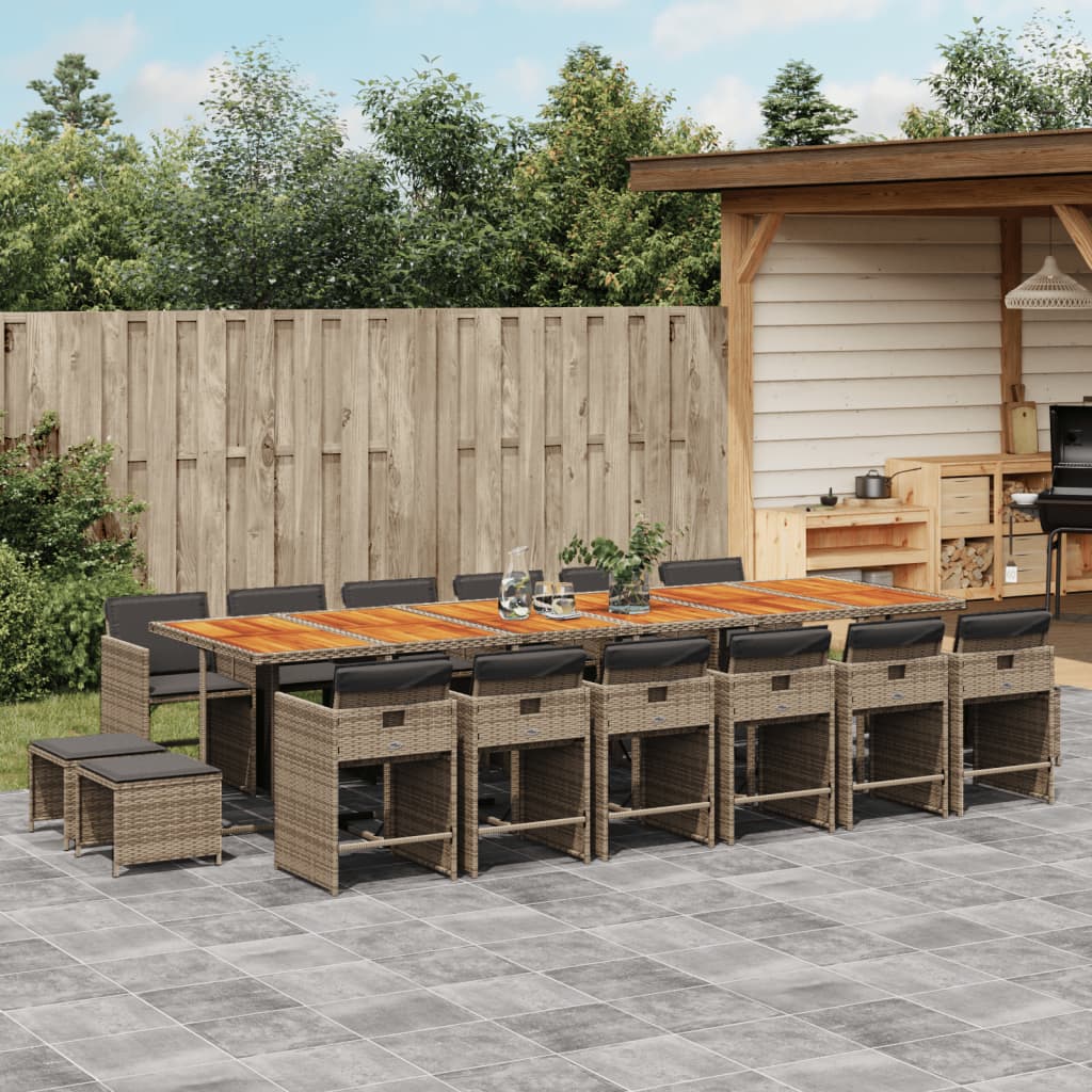 11-Delige Tuinset Met Kussens Poly Rattan
