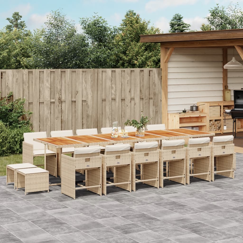 11-Delige Tuinset Met Kussens Poly Rattan