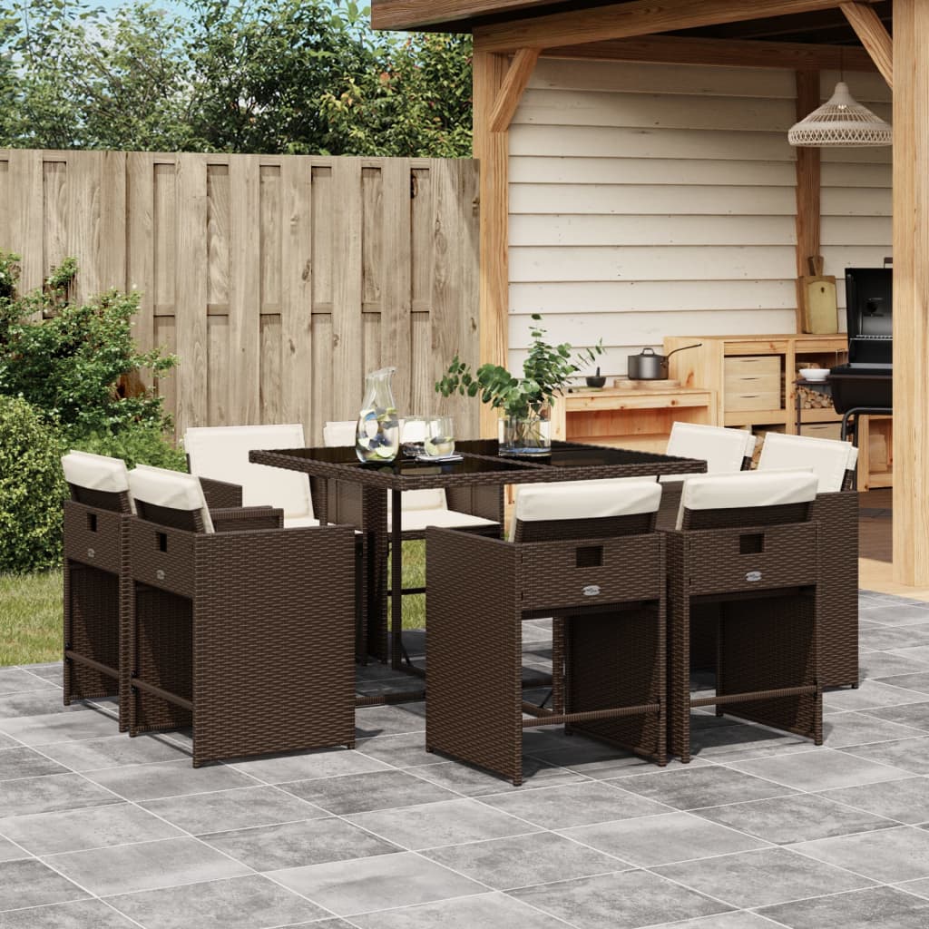 11-Delige Tuinset Met Kussens Poly Rattan