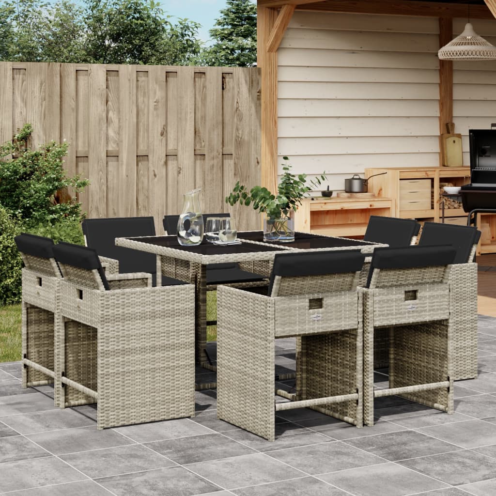 11-Delige Tuinset Met Kussens Poly Rattan