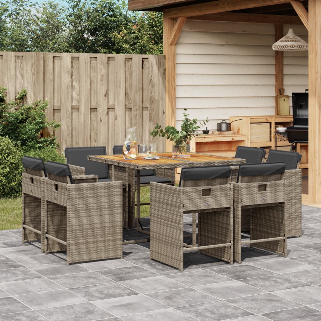 11-Delige Tuinset Met Kussens Poly Rattan