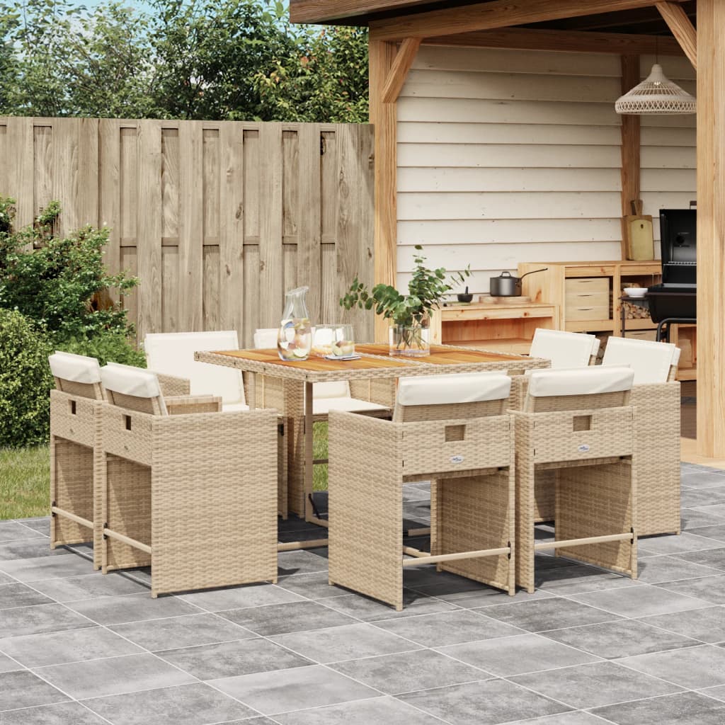 11-Delige Tuinset Met Kussens Poly Rattan