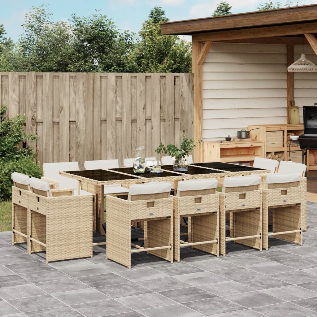 11-Delige Tuinset Met Kussens Poly Rattan